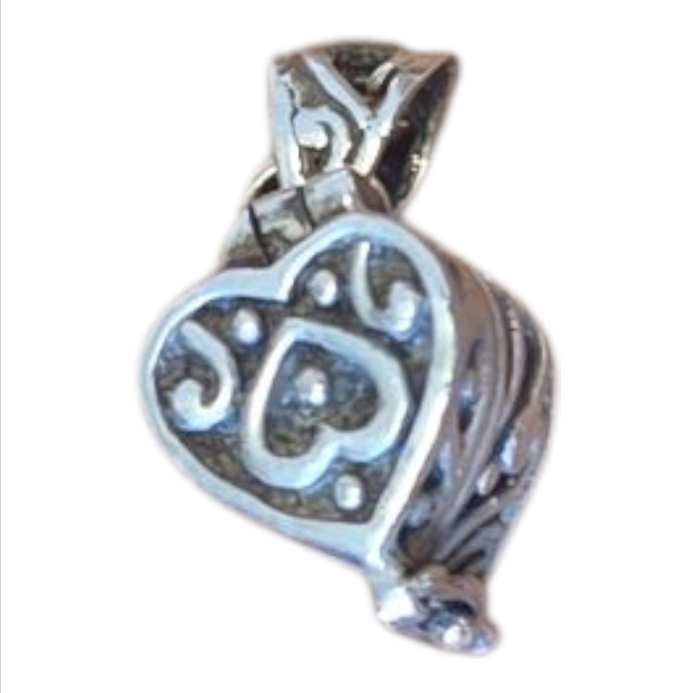 Sterling Silver 925 Heart Locket Pendant Opens